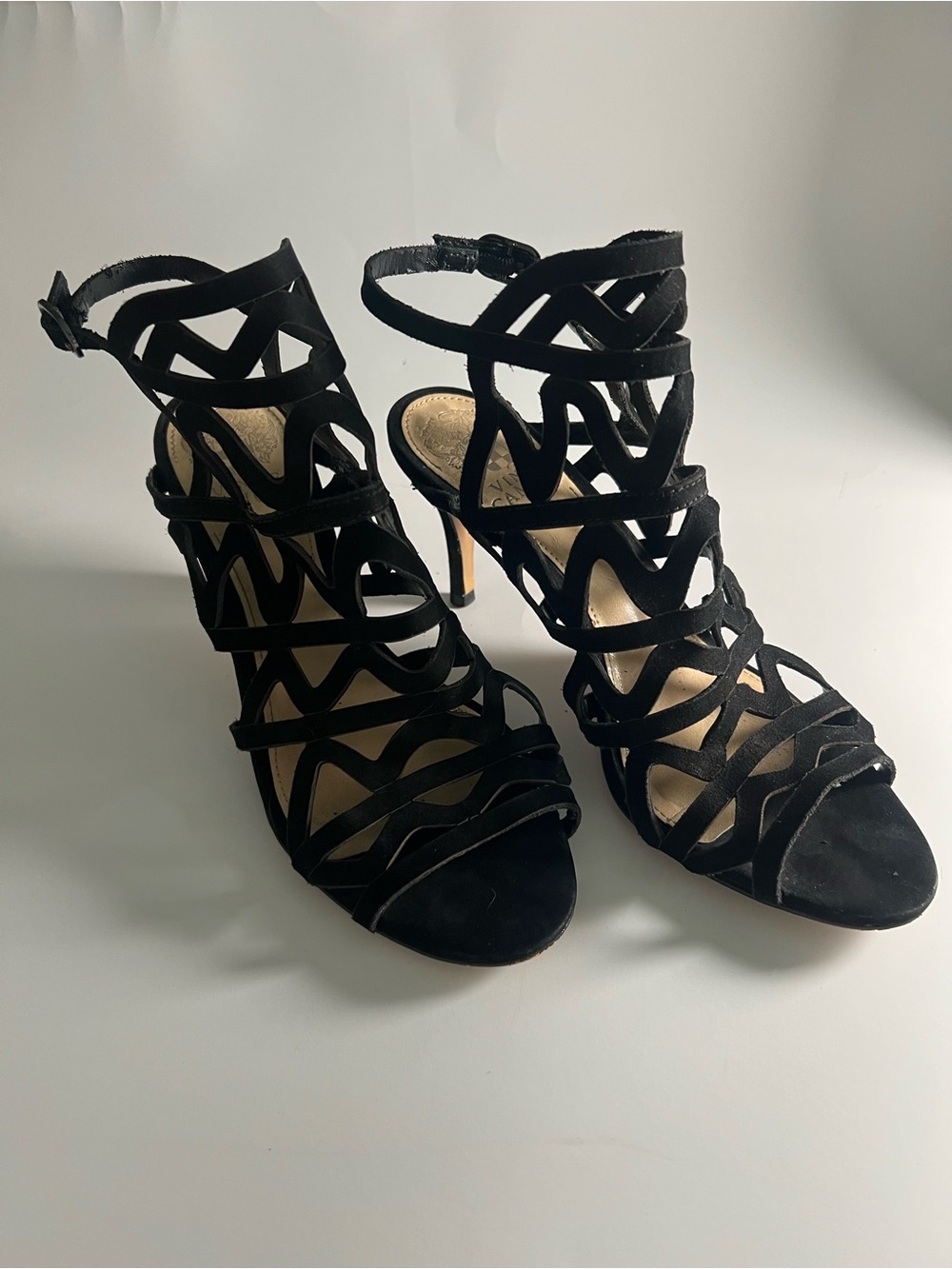 Vince Camuto Cutout Strappy High Heel Sandals - Size 7.5